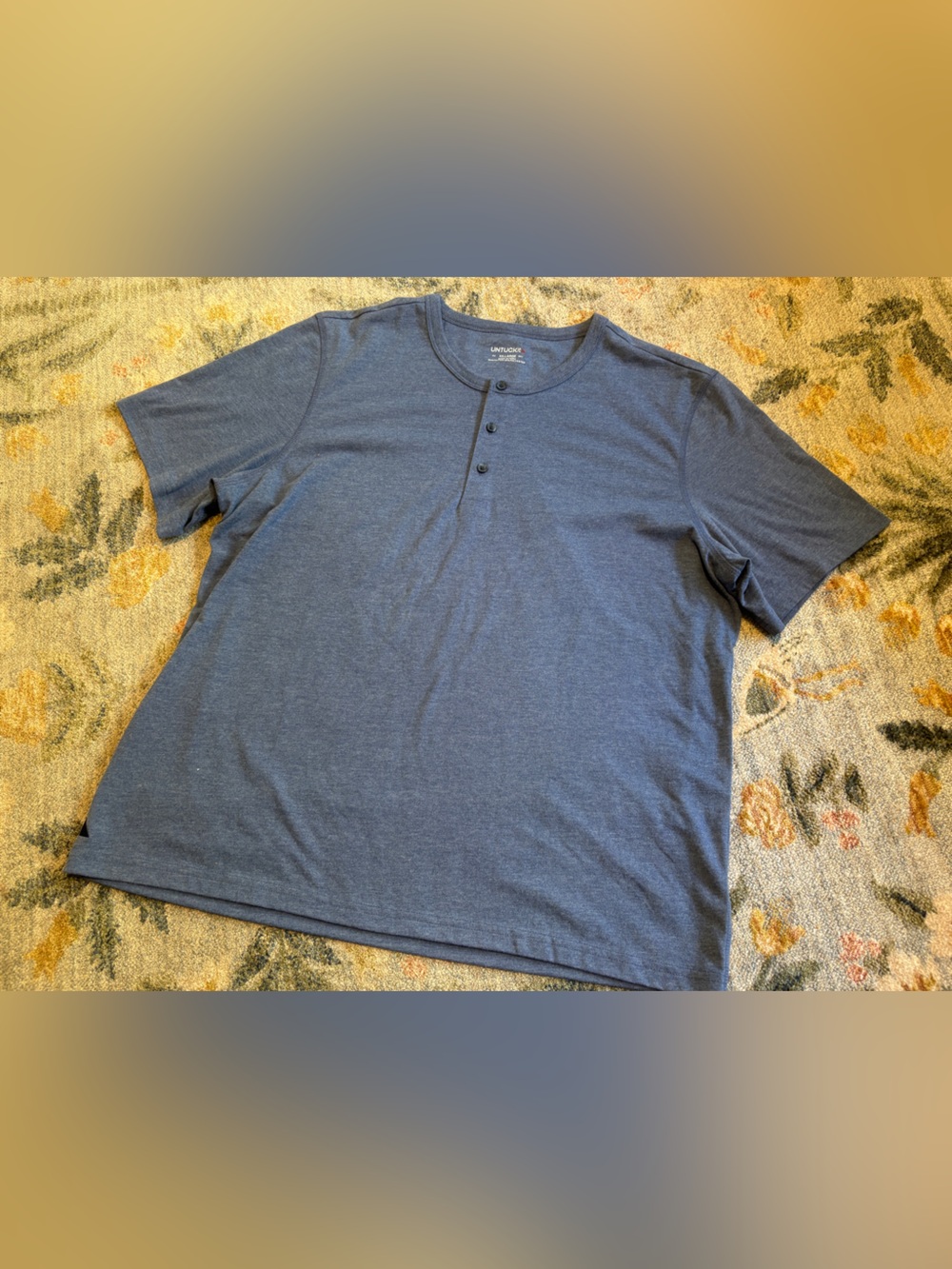 Untuckit Mens Blue Jericho Ultrasoft Short Sleeve Henley Shirt XXLarge